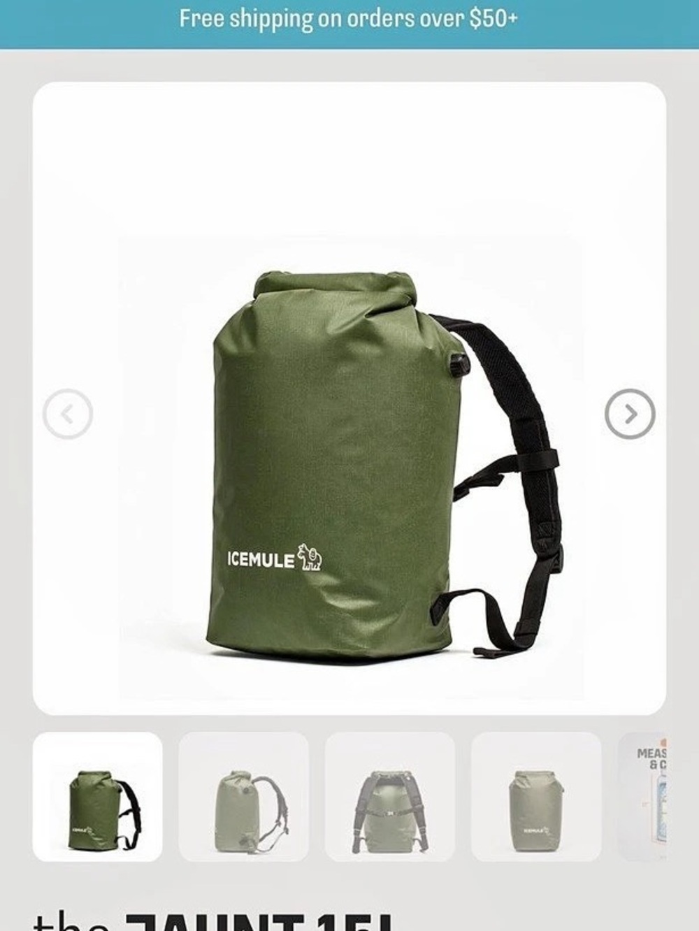 Icemule Jaunt 15L Cooler Backpack in Green Like New